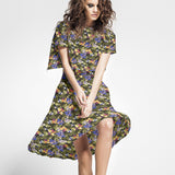 Tecido de Algodão Hibíscus Preto - Ribes y Casals