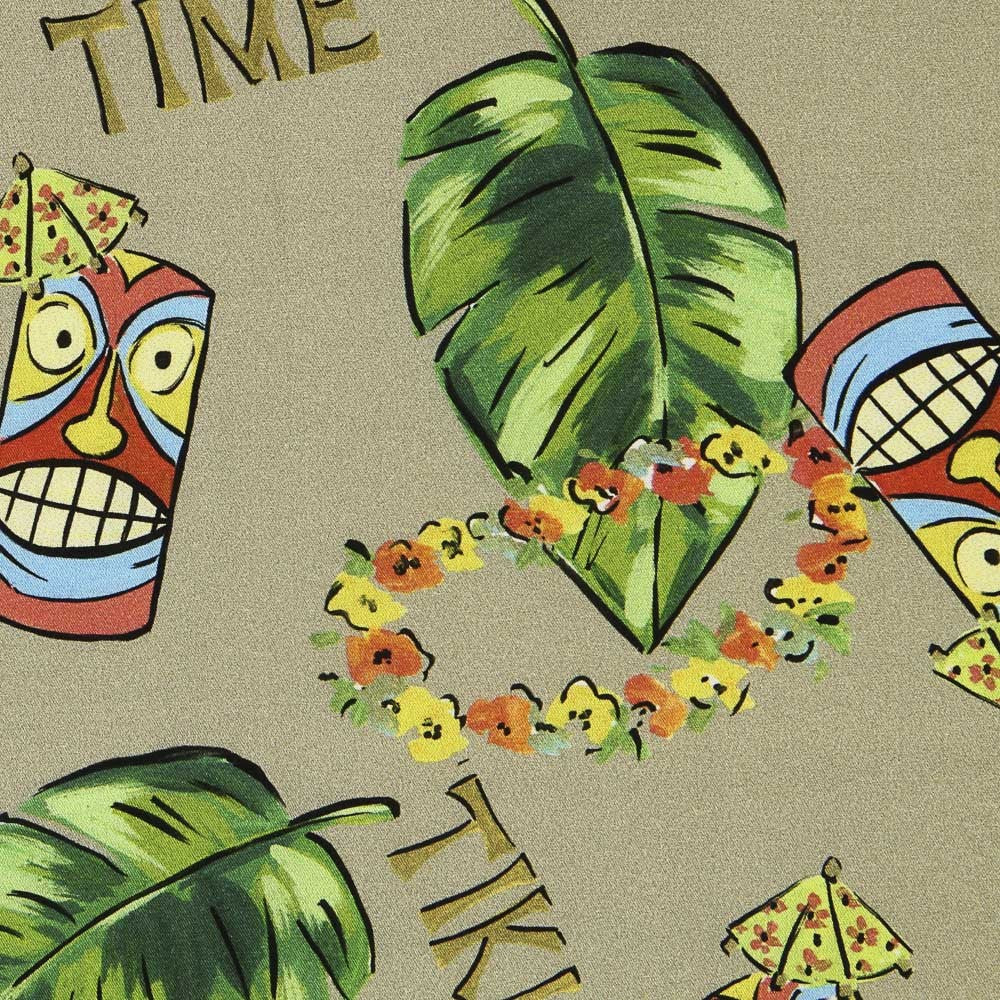 Tecido de Algodão Tiki Verde - Ribes y Casals