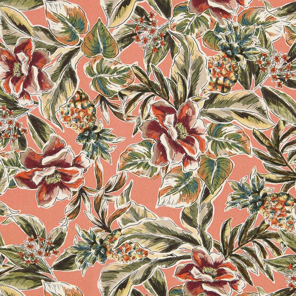 Algodão Moda Tropical Coral - Ribes y Casals
