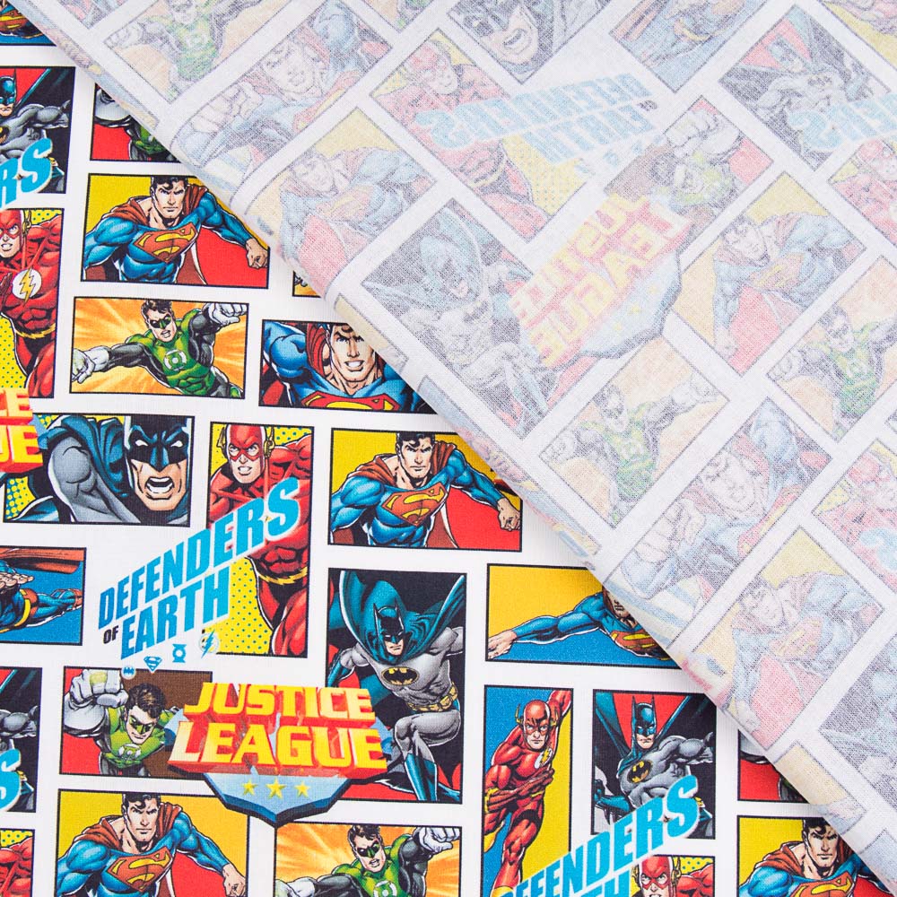 Retal Algodón Liga de la Justicia Cómic 40x140 cm - Ribes y Casals