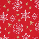 Algodão Natal Dourado Estrelas Vermelho - Ribes y Casals