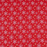 Algodão Natal Dourado Estrelas Vermelho - Ribes y Casals