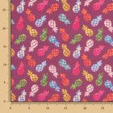 Algodão Popeline Ananás Borgonha - Ribes y Casals