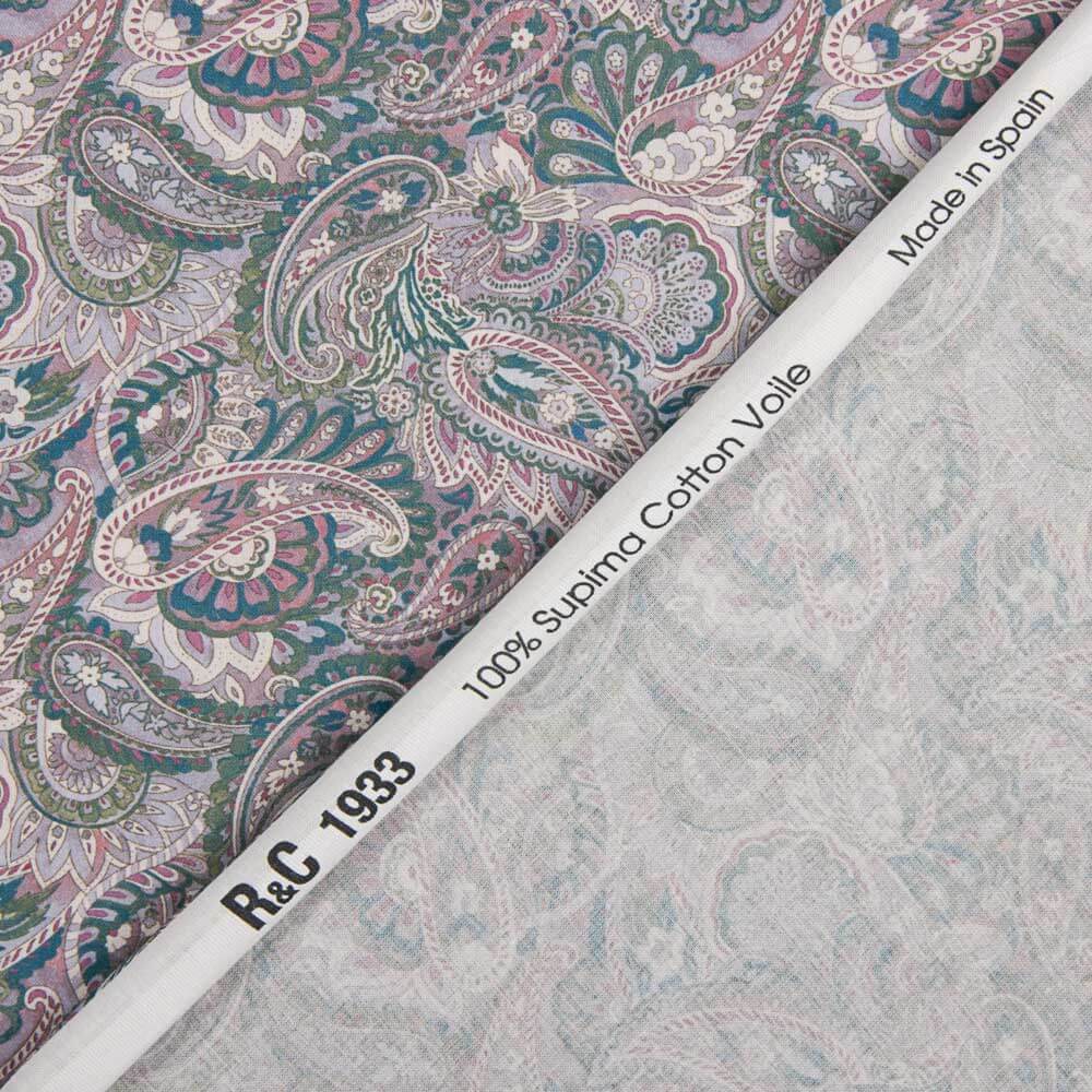 Voile Algodão Supima Caxemira Mauve - Ribes y Casals