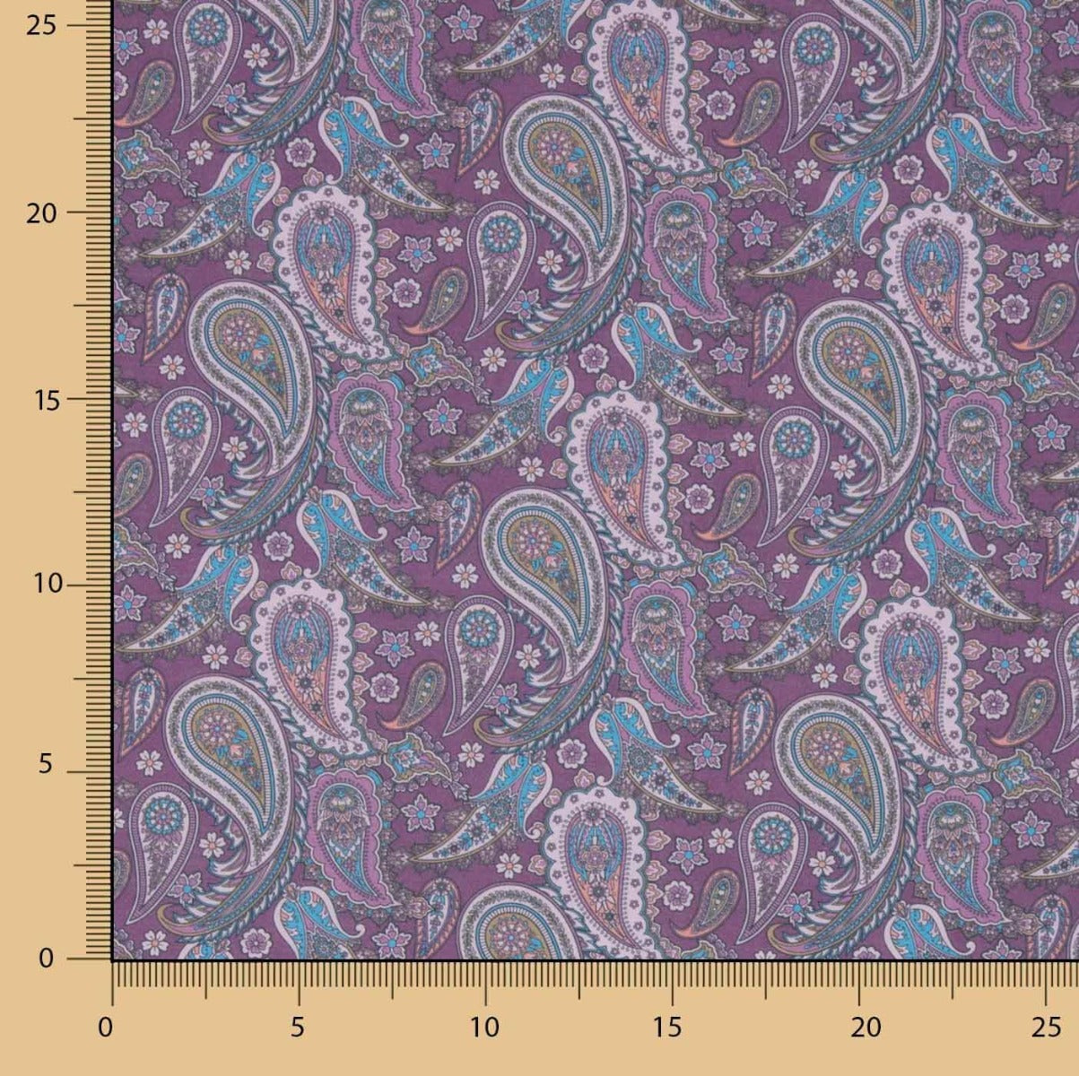 Voile Algodão Supima Caxemira Roxo - Ribes y Casals