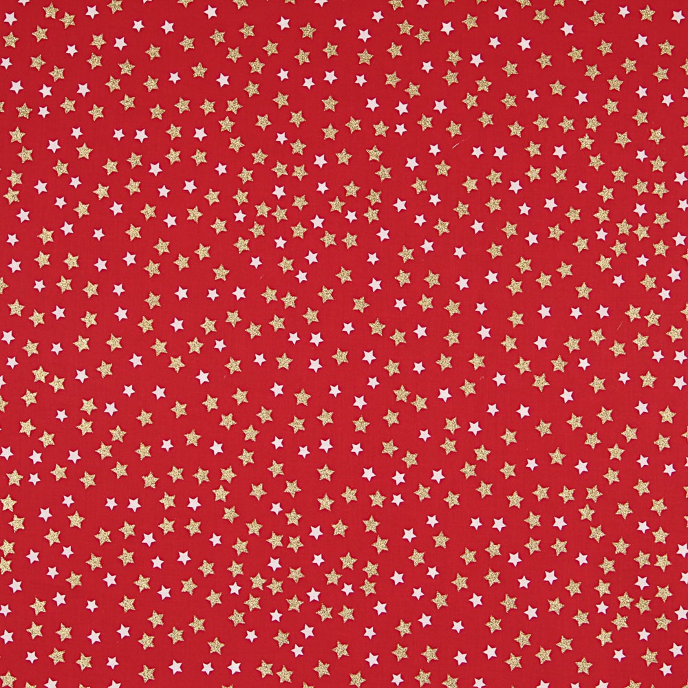 Algodão Estrelas Natal Lacado Ouro - Ribes y Casals
