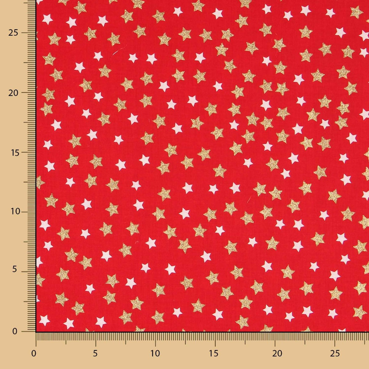 Algodão Estrelas Natal Lacado Ouro - Ribes y Casals