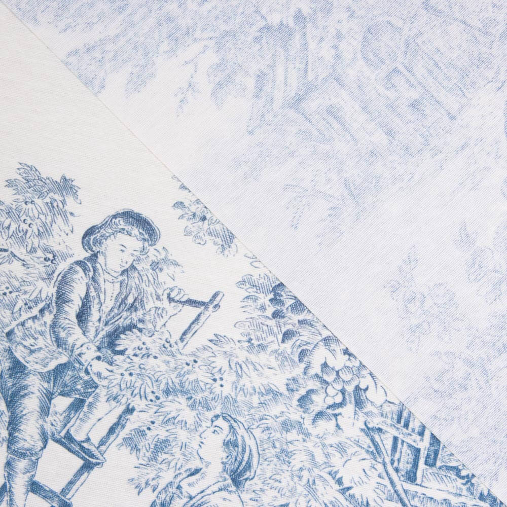 Toalha de Mesa Resinada Anti-Manchas Toile de Jouy Azul - Ribes y Casals