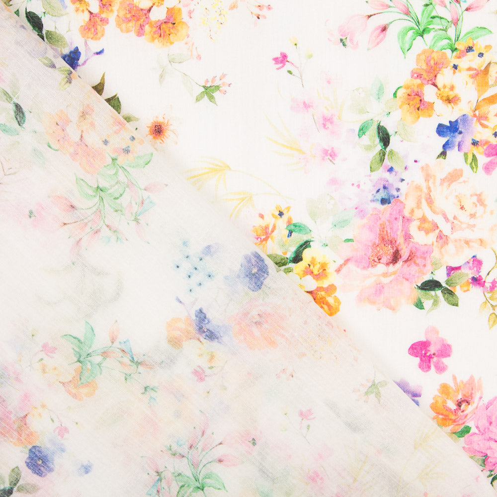 Bambula Algodão Jardim Branco - Ribes y Casals