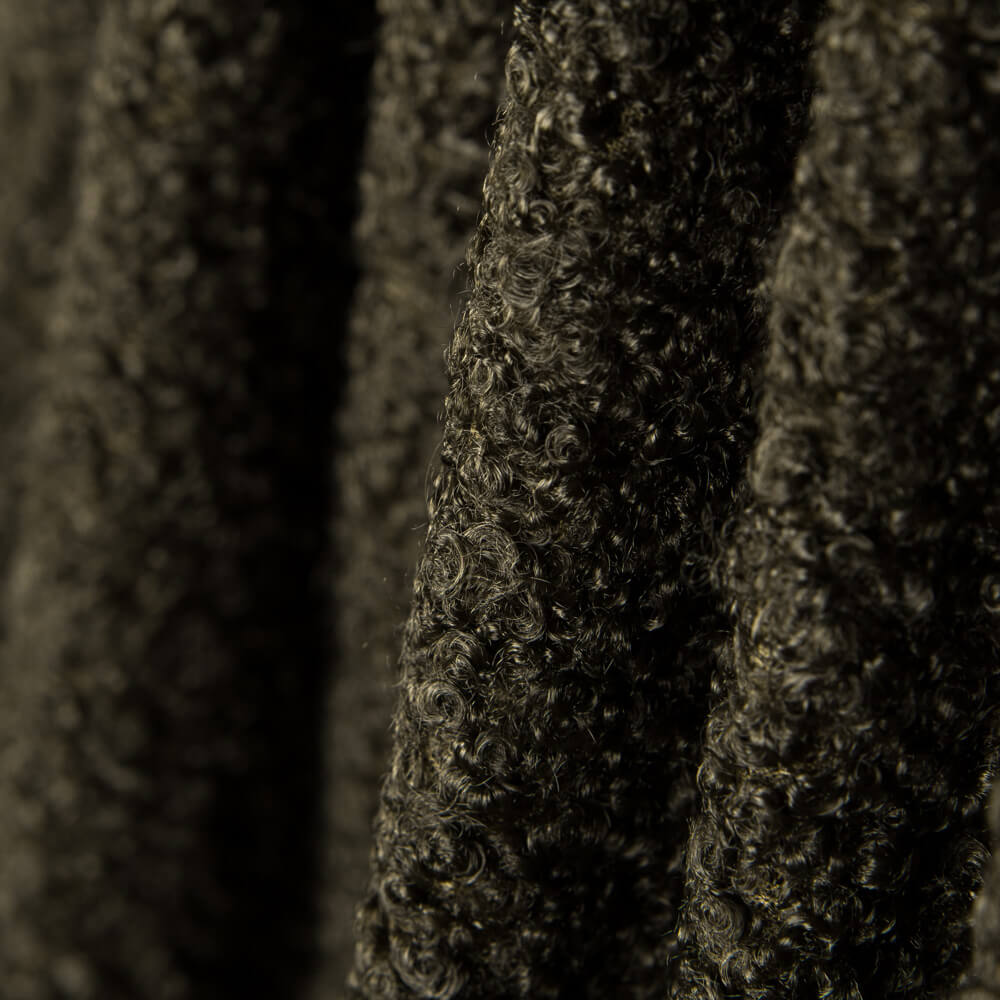 Tecido de Lã Curly Casaco Verde Cáqui - Ribes y Casals