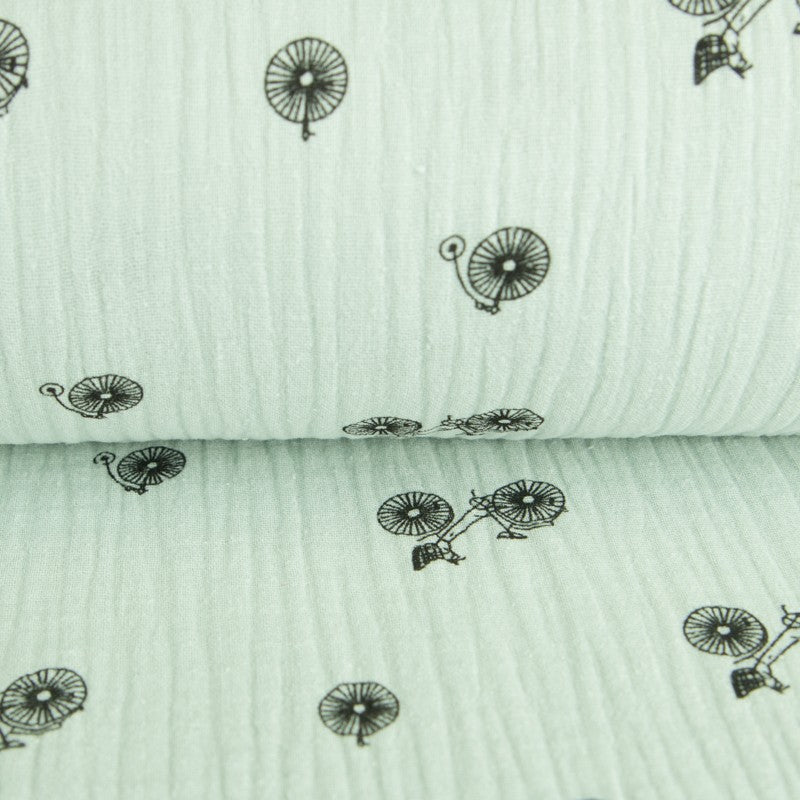 Bambula Algodão Bicicletas Menta - Ribes y Casals