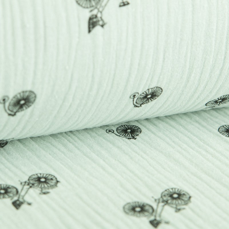 Bambula Algodão Bicicletas Menta - Ribes y Casals