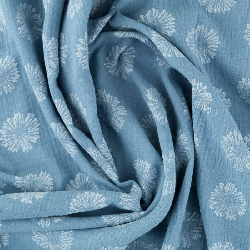 Bambula Algodão Flor Denim - Ribes y Casals