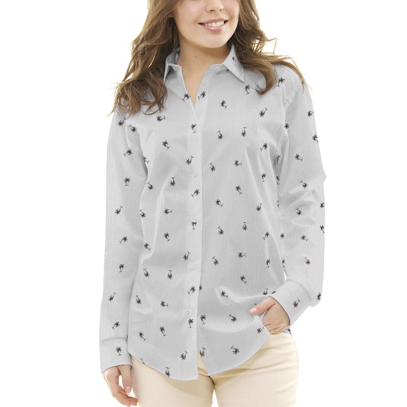 Bambula Algodão Palmeiras Cinza - Ribes y Casals