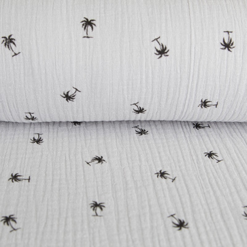 Bambula Algodão Palmeiras Cinza - Ribes y Casals