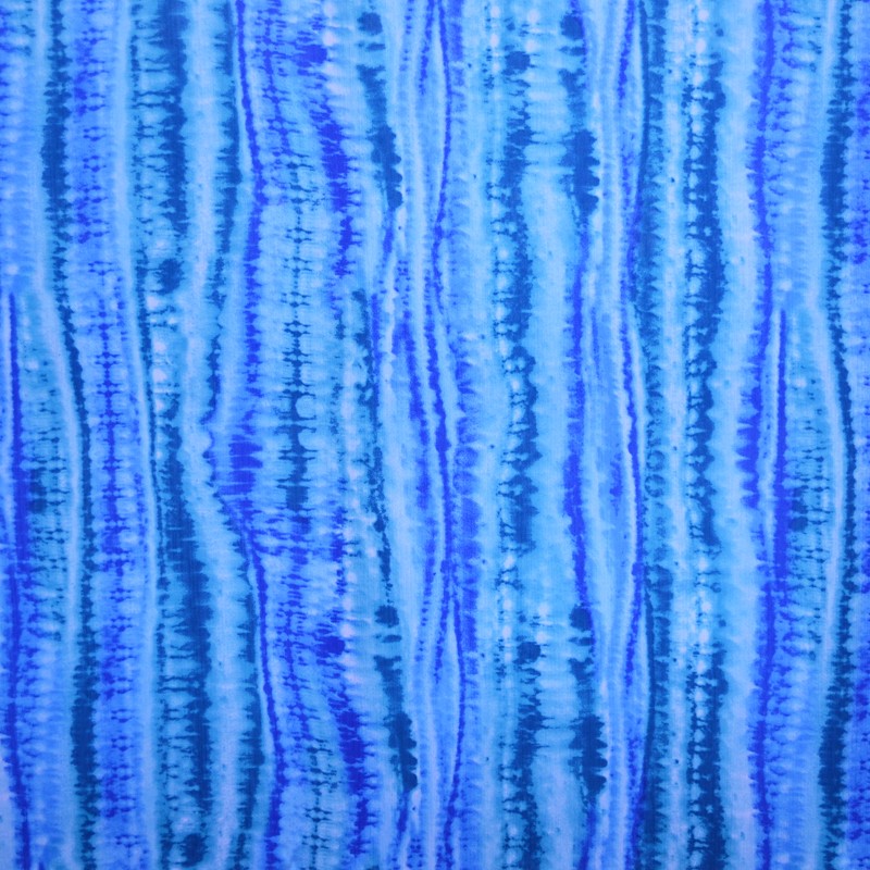 Bambula Estampada Tie-Dye Listras Azul - Ribes y Casals