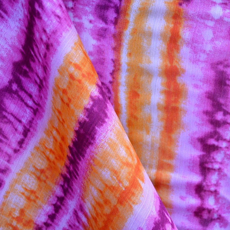 Bambula Estampada Tie-Dye Listras Laranja - Ribes y Casals