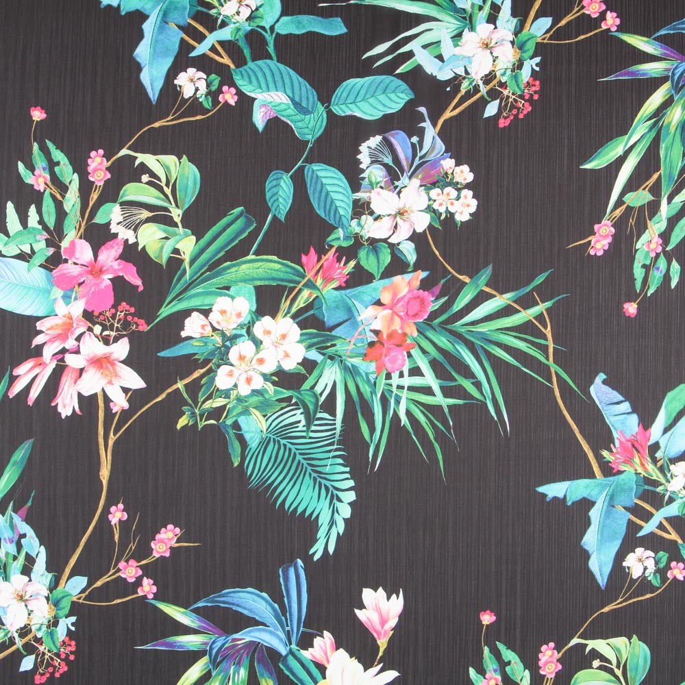 Bambula Cetim Tropical Preto - Ribes y Casals