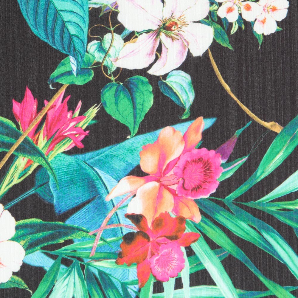 Bambula Cetim Tropical Preto - Ribes y Casals