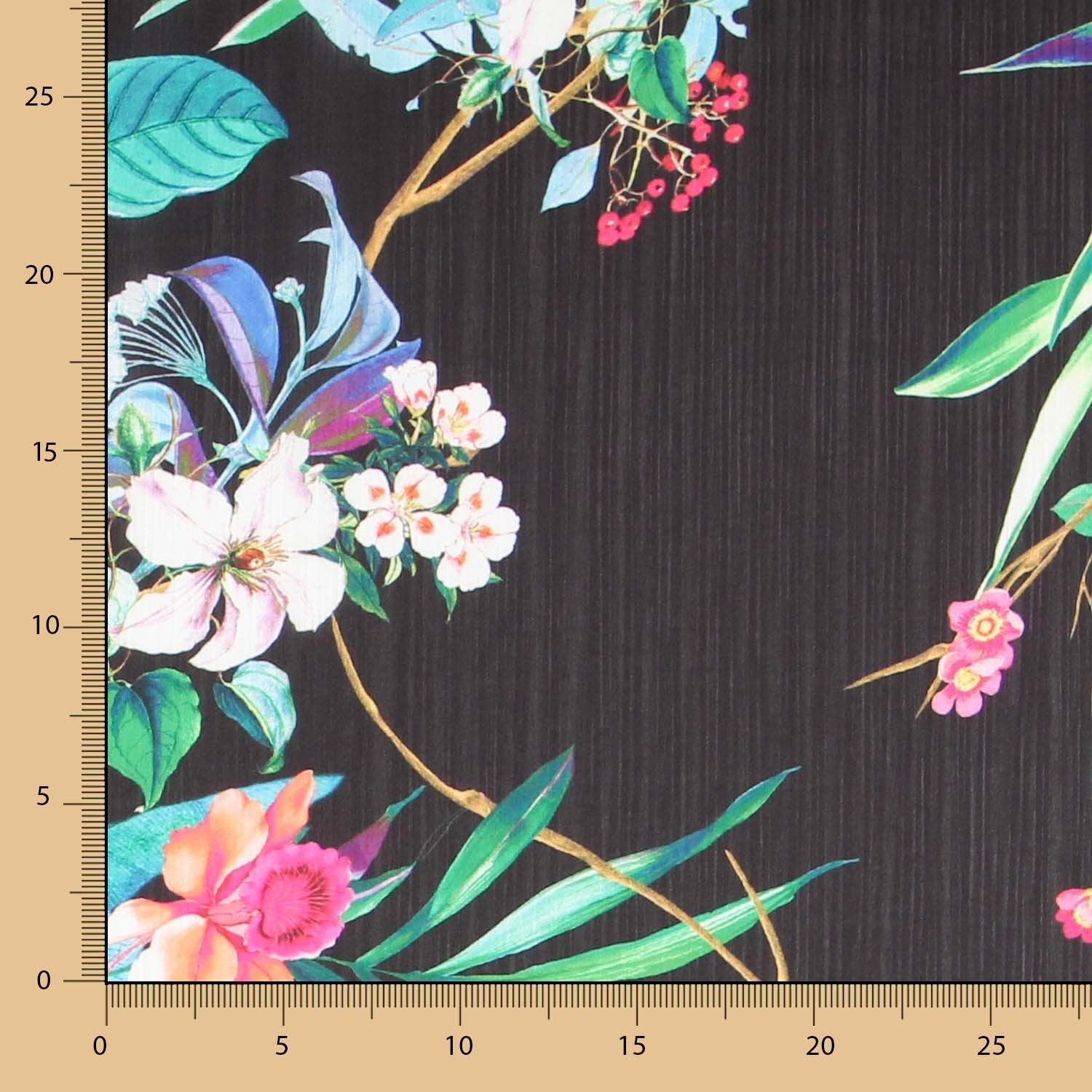 Bambula Cetim Tropical Preto - Ribes y Casals