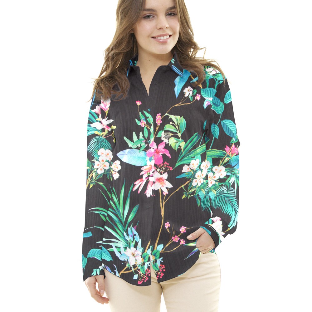 Bambula Cetim Tropical Preto - Ribes y Casals