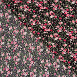 Viscose Faixas Florais Preta - Ribes y Casals