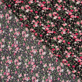 Viscose Faixas Florais Preta - Ribes y Casals