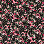 Viscose Faixas Florais Preta - Ribes y Casals