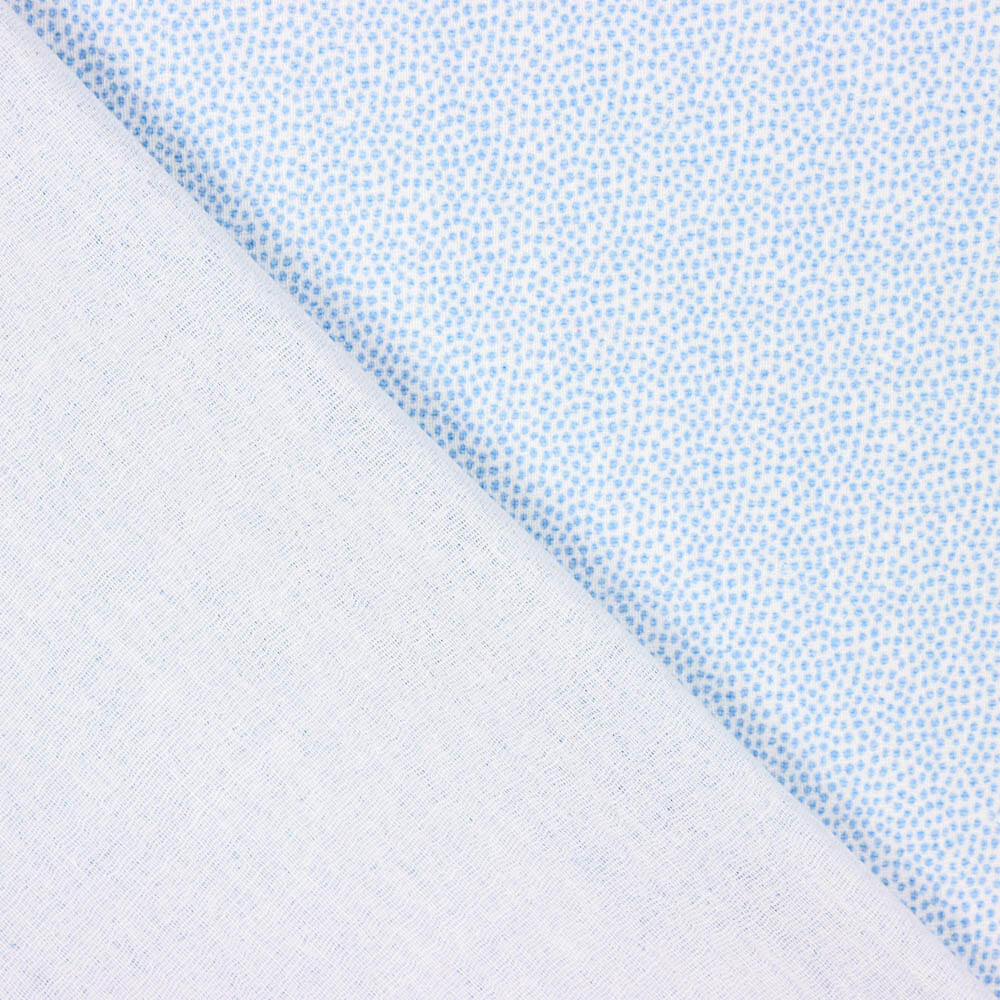 Bambula  Algodão Estampado Pontilhado Azul Claro - Ribes y Casals