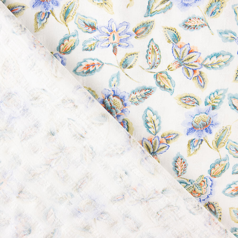 Bambula Algodão Flores Lilás - Ribes y Casals