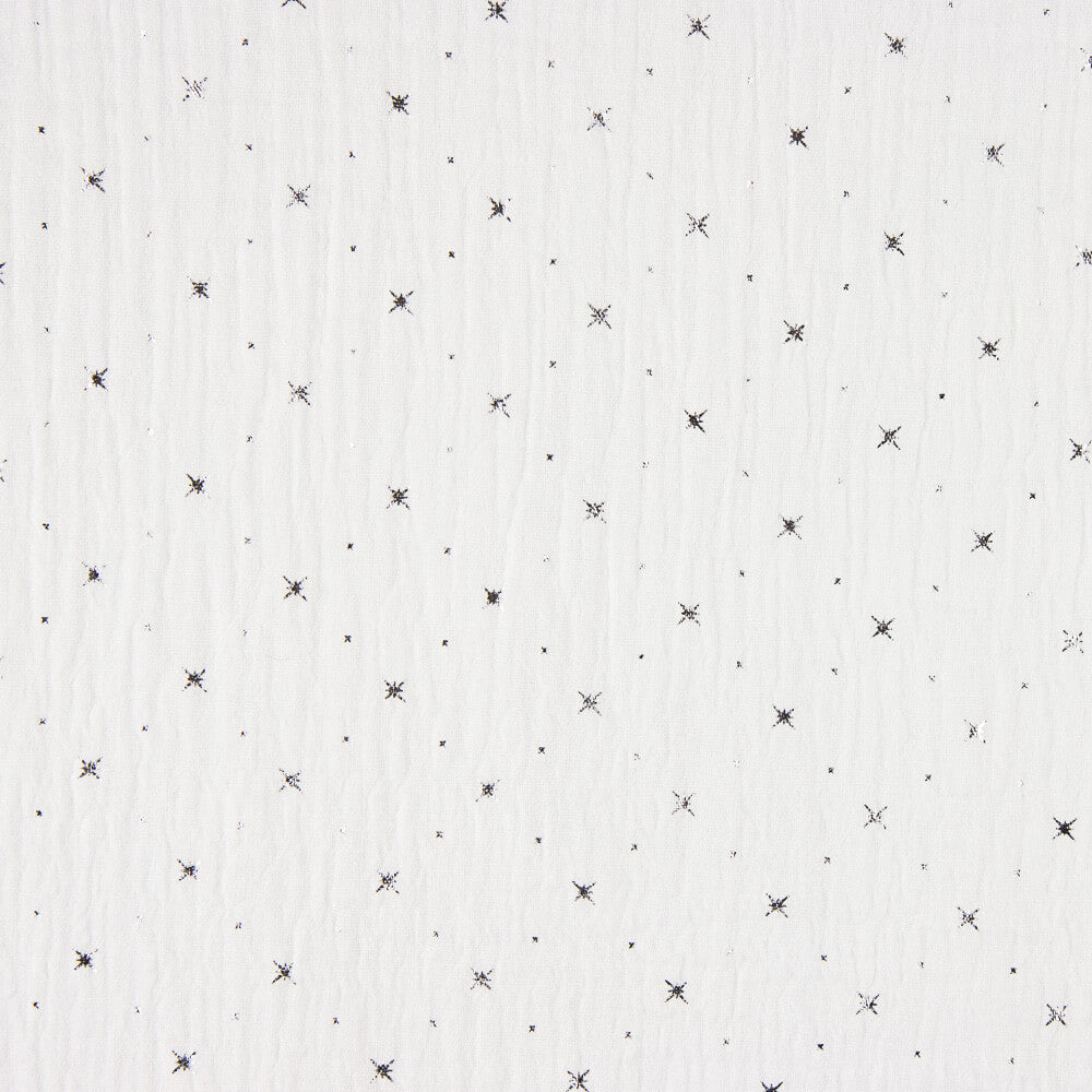 Musselina Algodão Estrelas Lurex Branco - Ribes y Casals