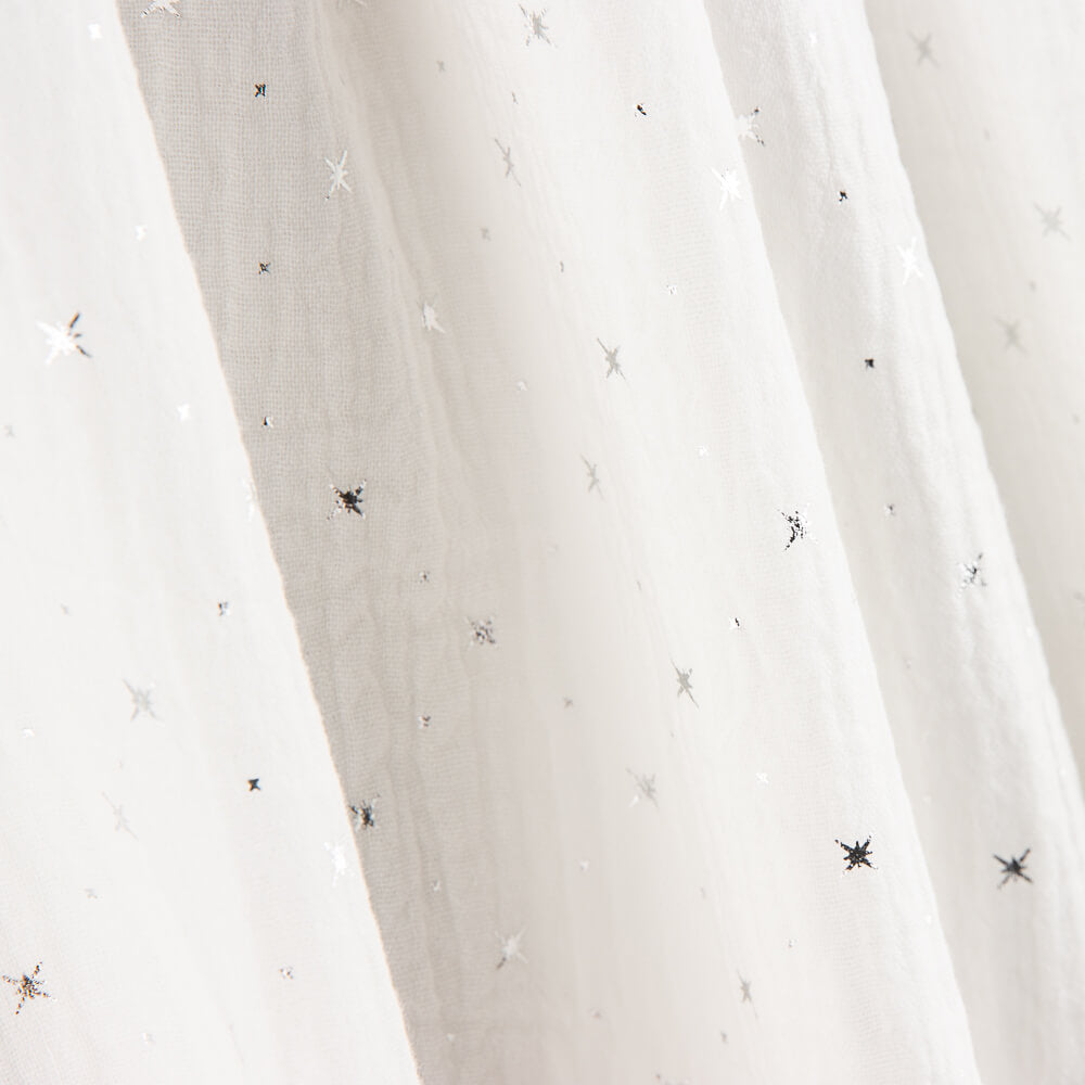 Musselina Algodão Estrelas Lurex Branco - Ribes y Casals