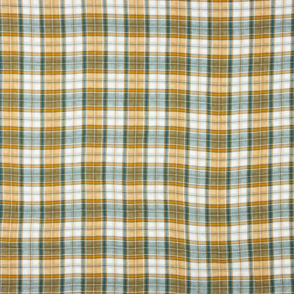 Dupla Gaze Vichy Reversível Verde-Ocre - Ribes y Casals