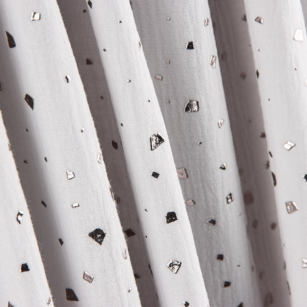 Musselina Algodão Manchado Lurex Cinza Claro - Ribes y Casals