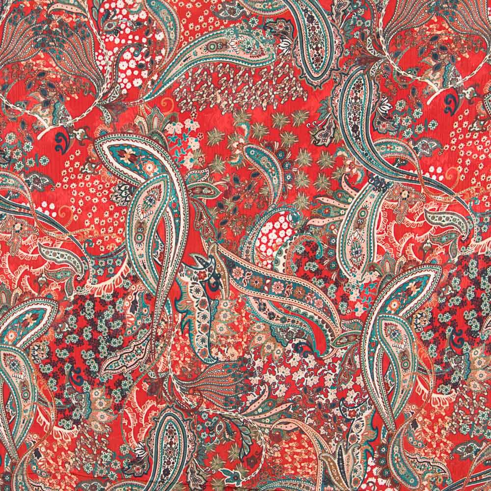 Bambula Cetim Paisley Garnet - Ribes y Casals