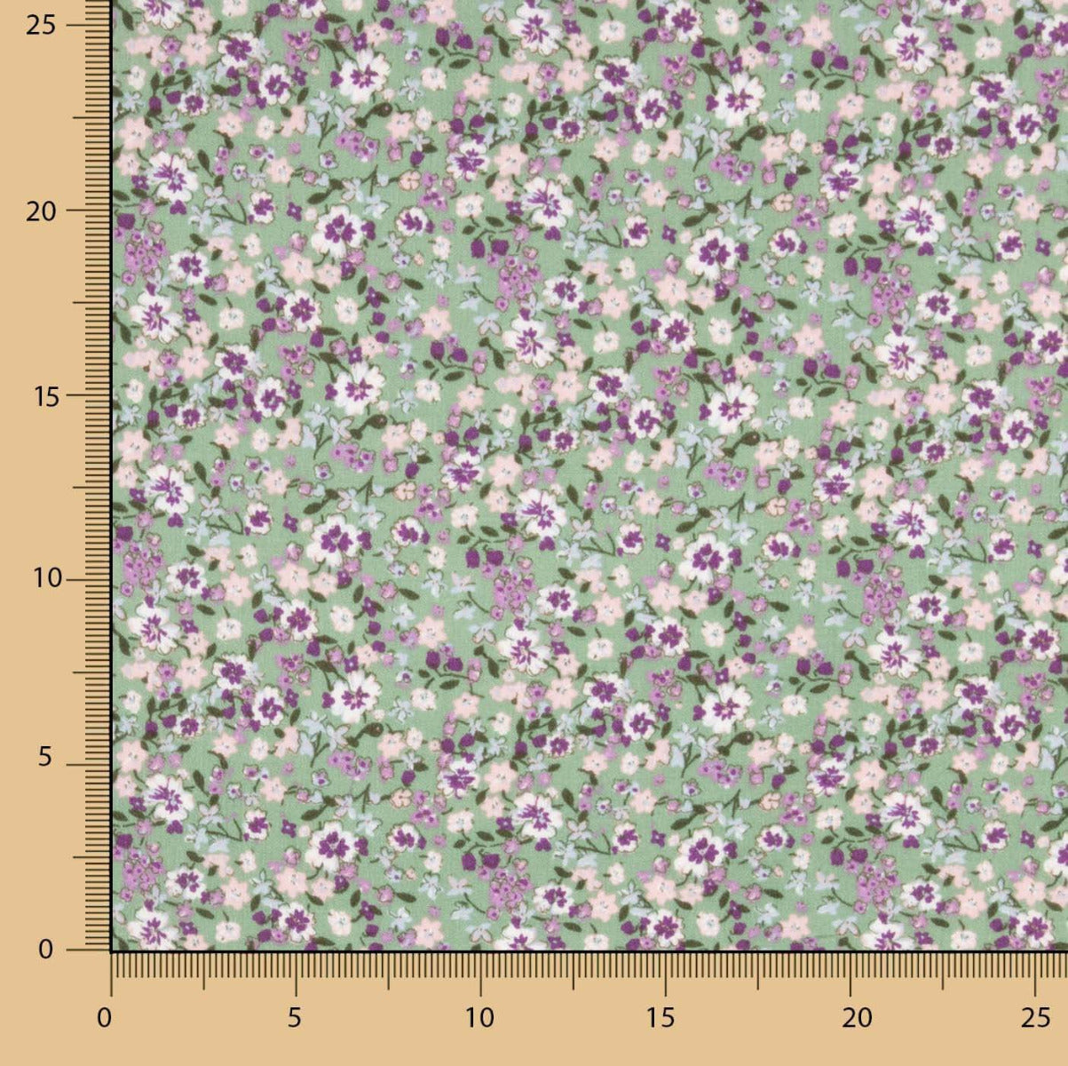 Bambula Viscose Floral Hortelã - Ribes y Casals