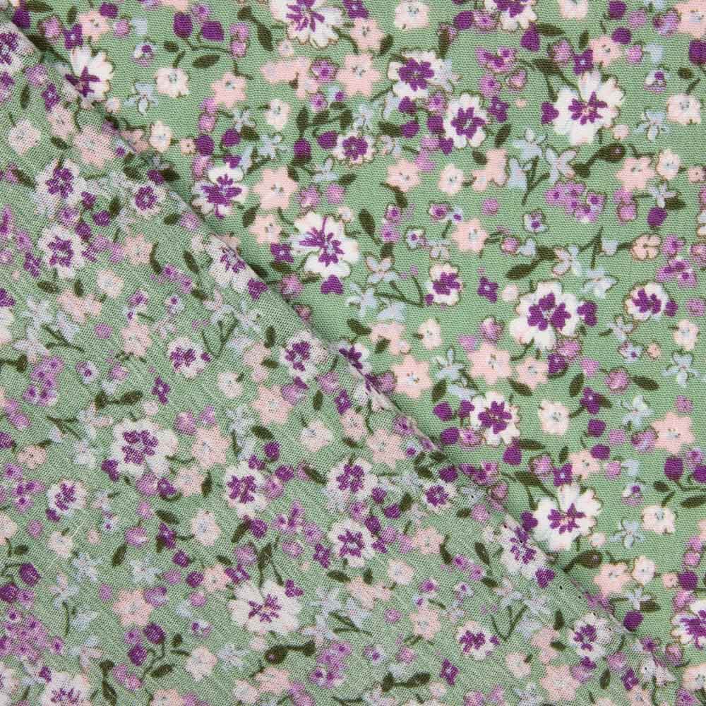 Bambula Viscose Floral Hortelã - Ribes y Casals