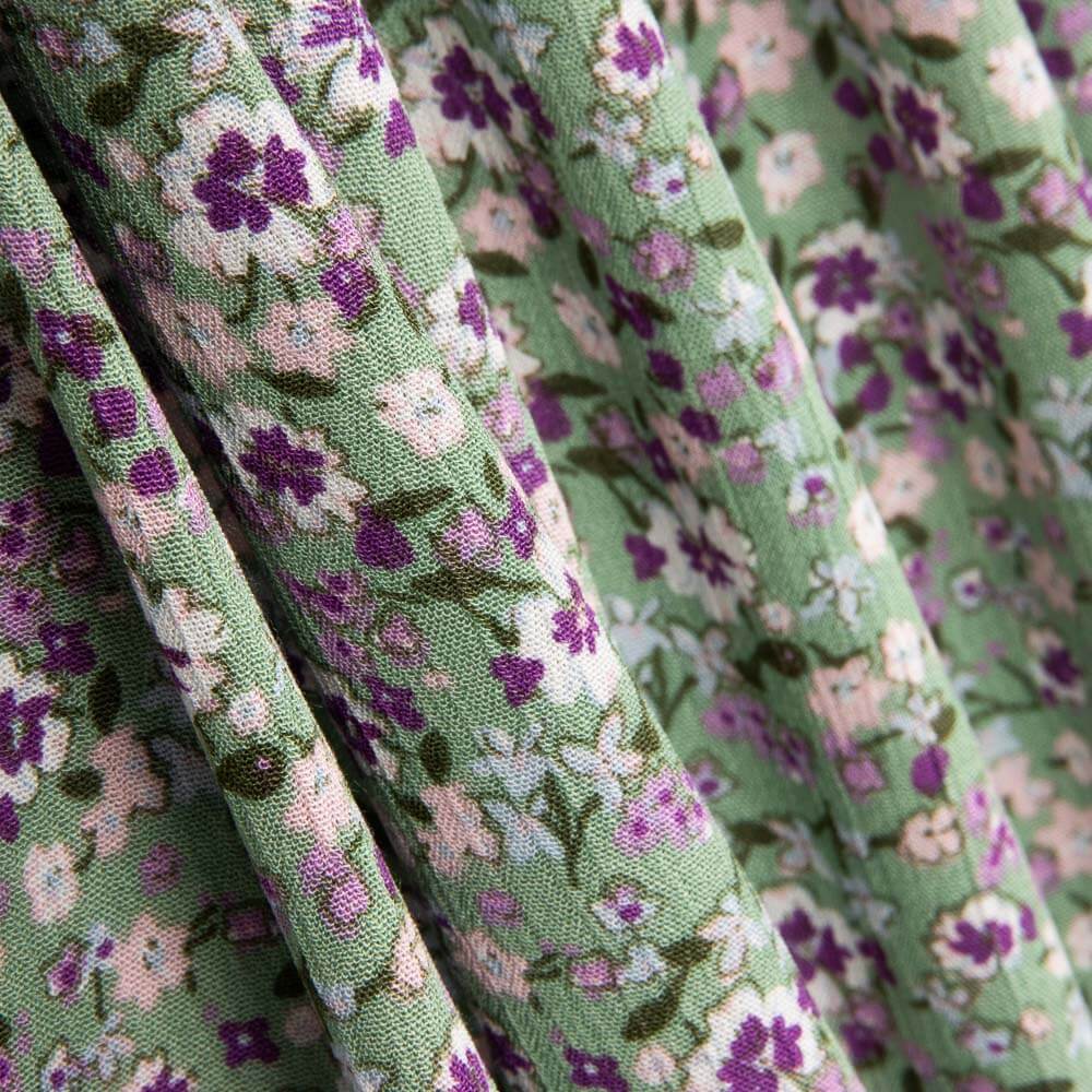 Bambula Viscose Floral Hortelã - Ribes y Casals