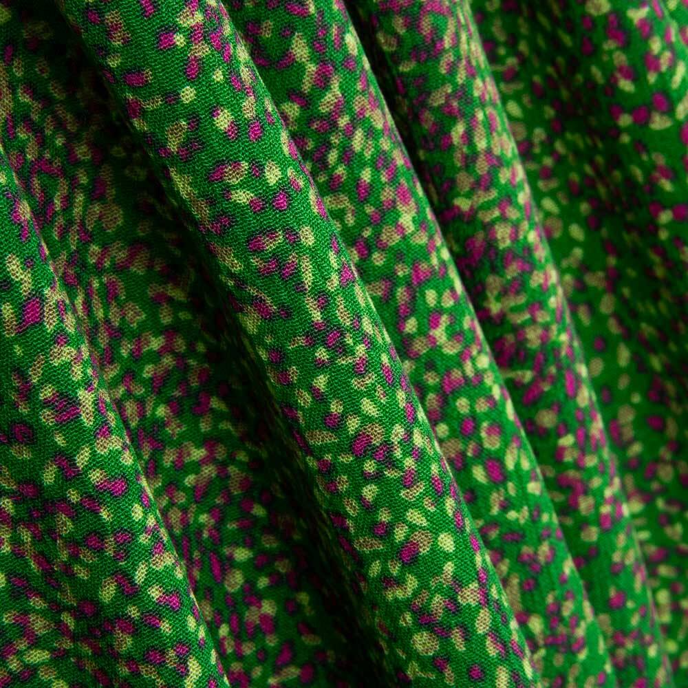 Bambula Viscose Floral Verde - Ribes y Casals