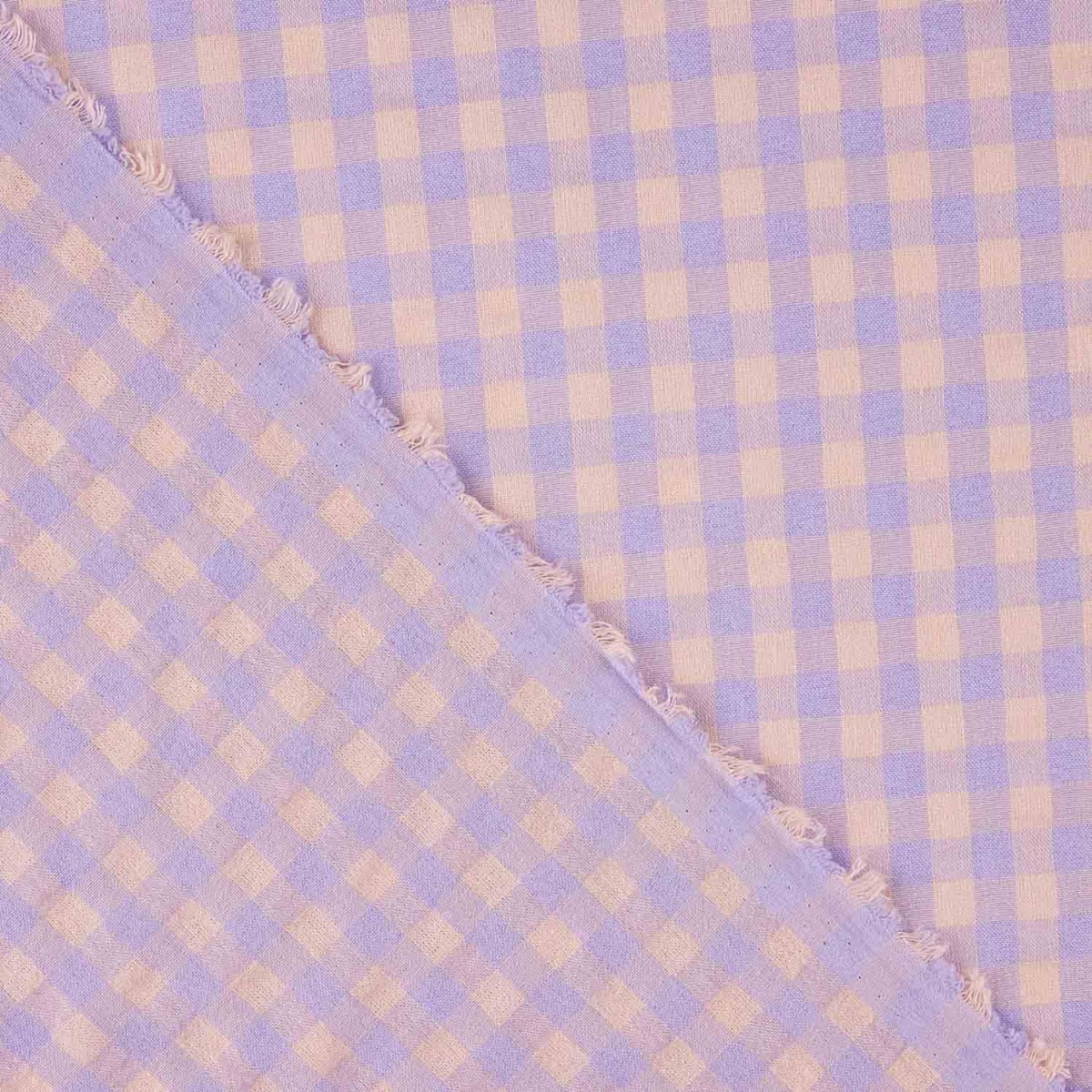 Mistura de algodão seersucker vichy – Lavanda - Ribes y Casals