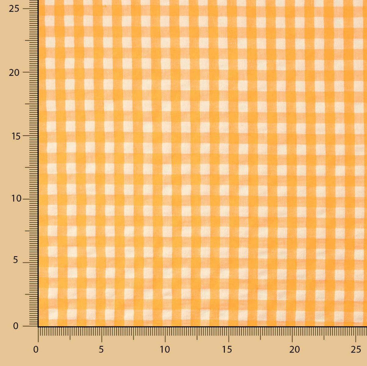 Batista Seersucker Vichy Naranja Flúor - Ribes y Casals