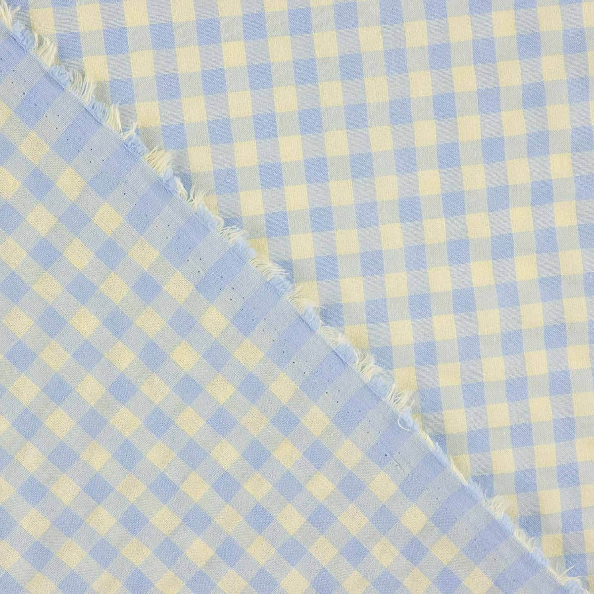 Algodão misturado com seersucker Vichy – Verde suave e azul - Ribes y Casals