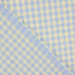 Algodão misturado com seersucker Vichy – Verde suave e azul - Ribes y Casals