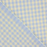 Algodão misturado com seersucker Vichy – Verde suave e azul - Ribes y Casals