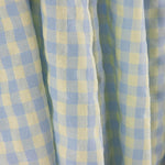 Algodão misturado com seersucker Vichy – Verde suave e azul - Ribes y Casals