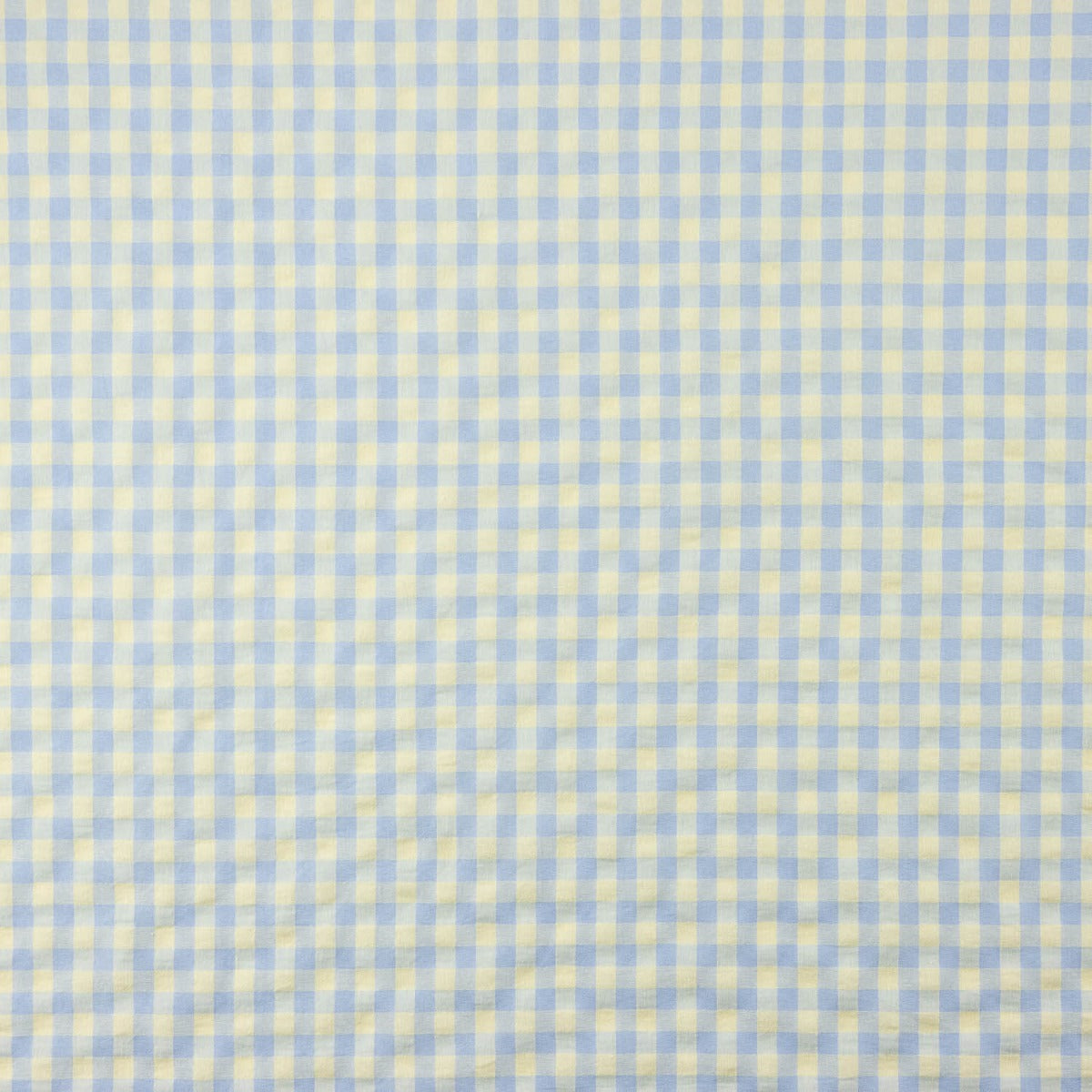 Algodão misturado com seersucker Vichy – Verde suave e azul - Ribes y Casals