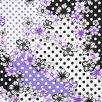 Tecido Bi-Stretch Flor Bolinhas Mix Malva - Ribes y Casals