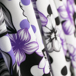 Tecido Bi-Stretch Flor Bolinhas Mix Malva - Ribes y Casals