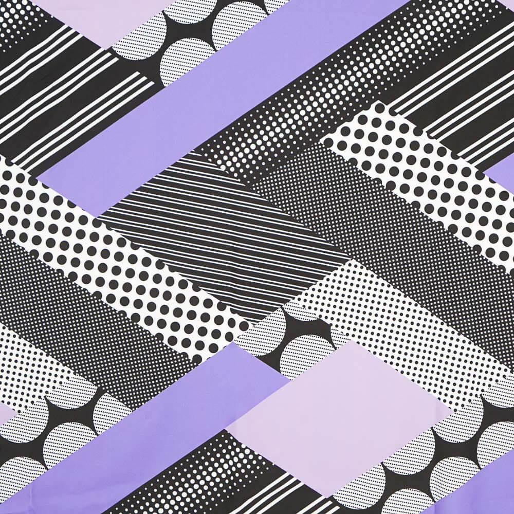 Tecido Bi-Stretch Patch Geo Malva - Ribes y Casals