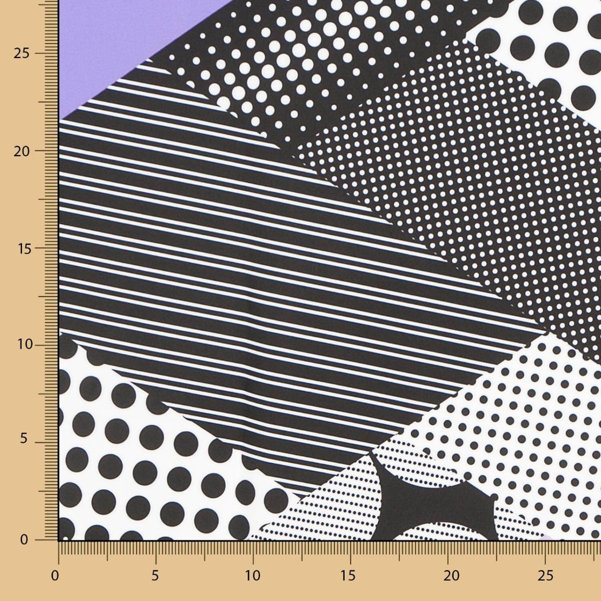 Tecido Bi-Stretch Patch Geo Malva - Ribes y Casals